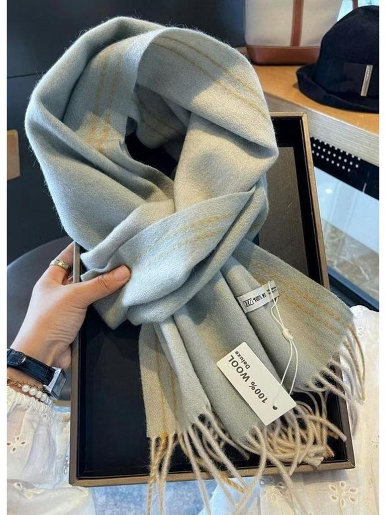 2024 Unisex Retro Wool Double-Sided Snood Scarf – Solid Color and Winter Warm