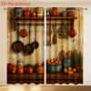 Retro Landküchen-Thema Druck Vorhänge Verdunkelnde Fenster Vorhänge für Heimdekor, Stangentasche Verdunkelungsvorhänge Schlafzimmer