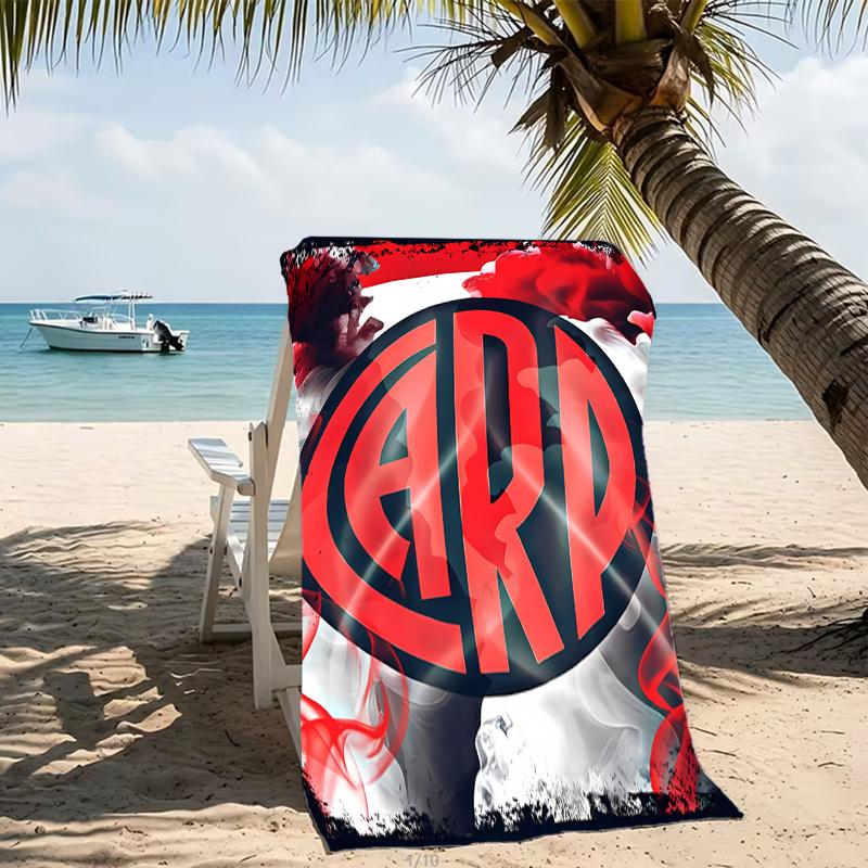 Beach Towel with Club Atlético River Plate Pattern - soft,absorbent,machine washable Lightweight&Modern,swimming,Travel Essentials