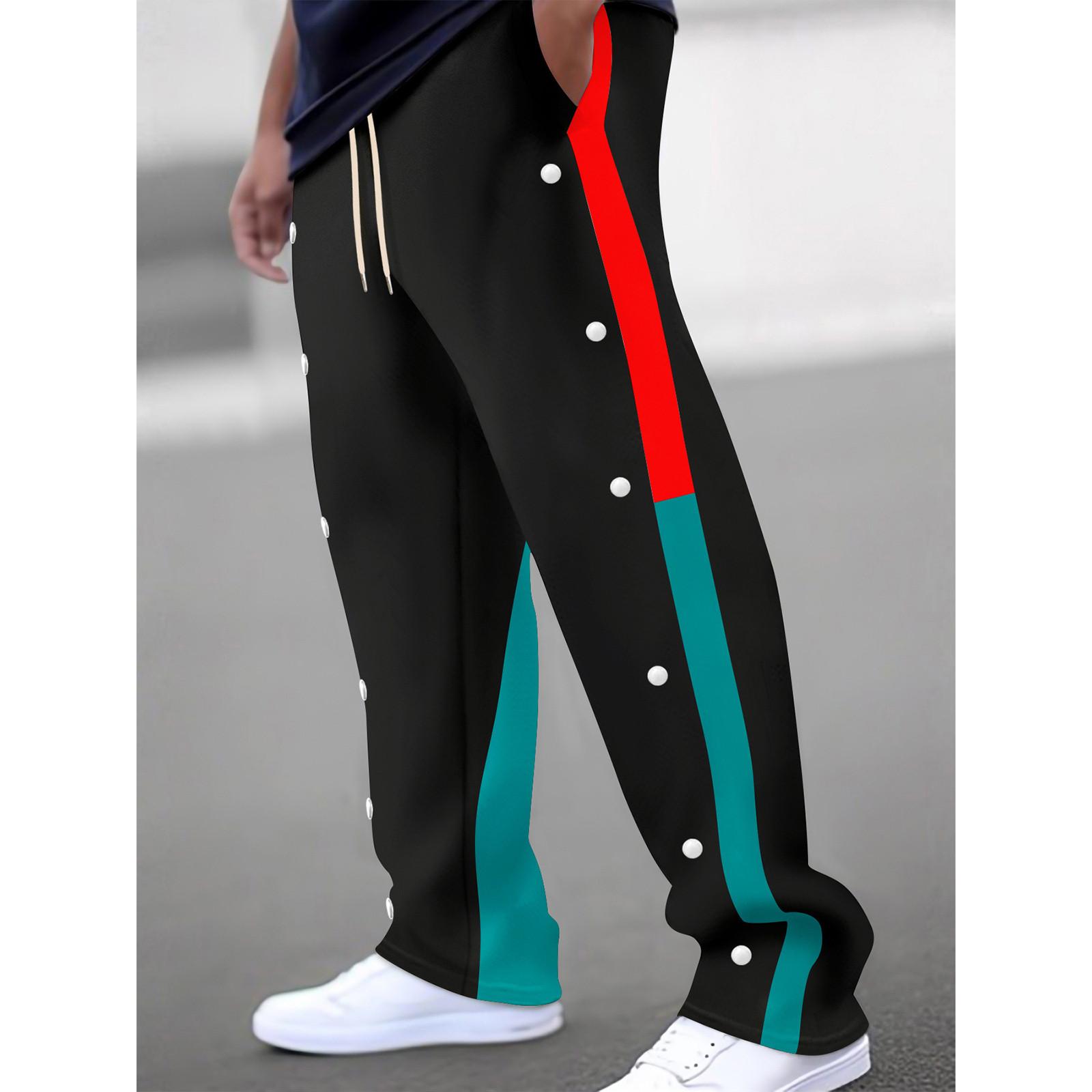 

Spring And Sports Fitness Color Trousers Loose Running Casual Large Size Sweatpants Cotton L чёрный