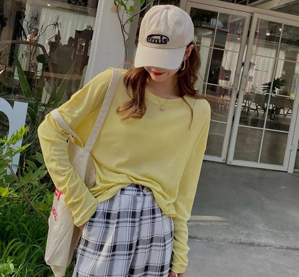 Bluză de vară pentru femei, culoare bomboană, cu mâneci lungi, largă, din mătase de gheață, protecție solară