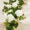 Artificial Simulation Vine White Rose Wreath Wedding Arch Flower Direct Sales Green Rose Vine Home Decoration