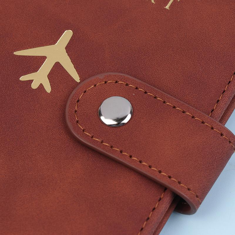 1Pc Id Holder With Airplane Clasp Pu Leather Travel Passport Cover Multiple Card Slots Passport Holder Unisex Travel Organizer