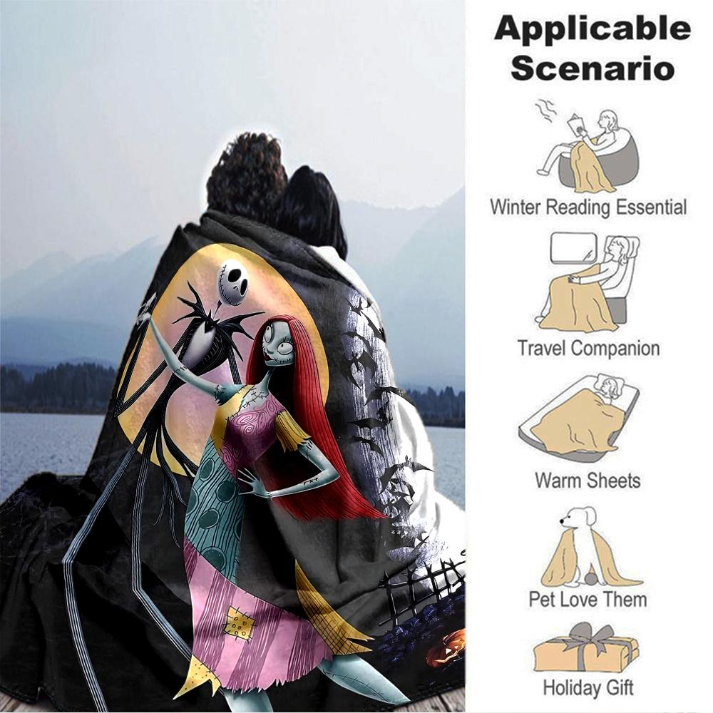 Nightmare Before Christmas Blanket Soft Throw Blanket For Home Bedroom Bed Sofa Travel Office Solid Christmas Blanket