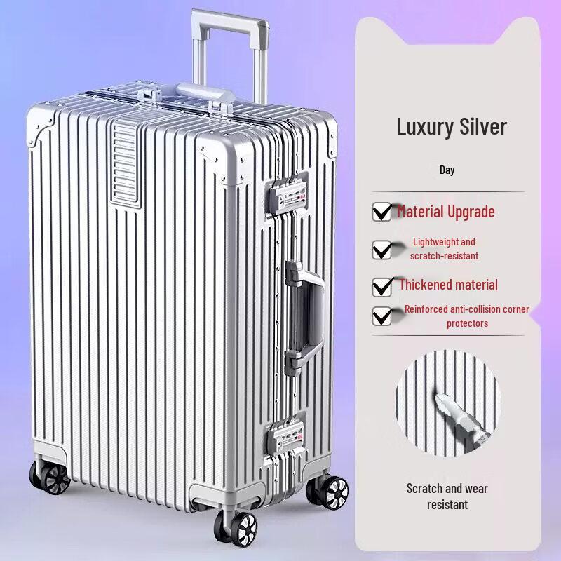 HANDUNYOU Durable Aluminum Frame Suitcase 28 inch