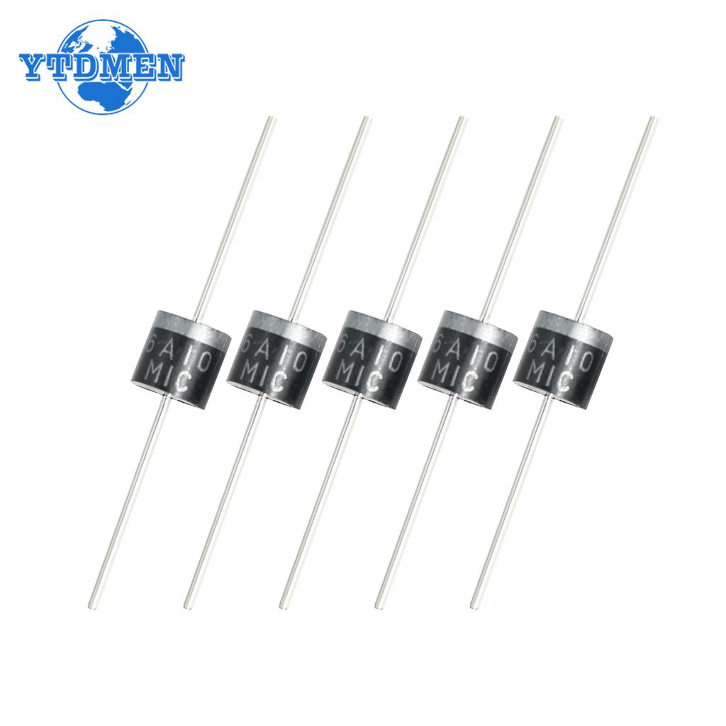 10PCS Rectifier Diode 6A 10A 1000V DO-27 Electrical Axial Rectifier Diodes Kit 6A10 10A10