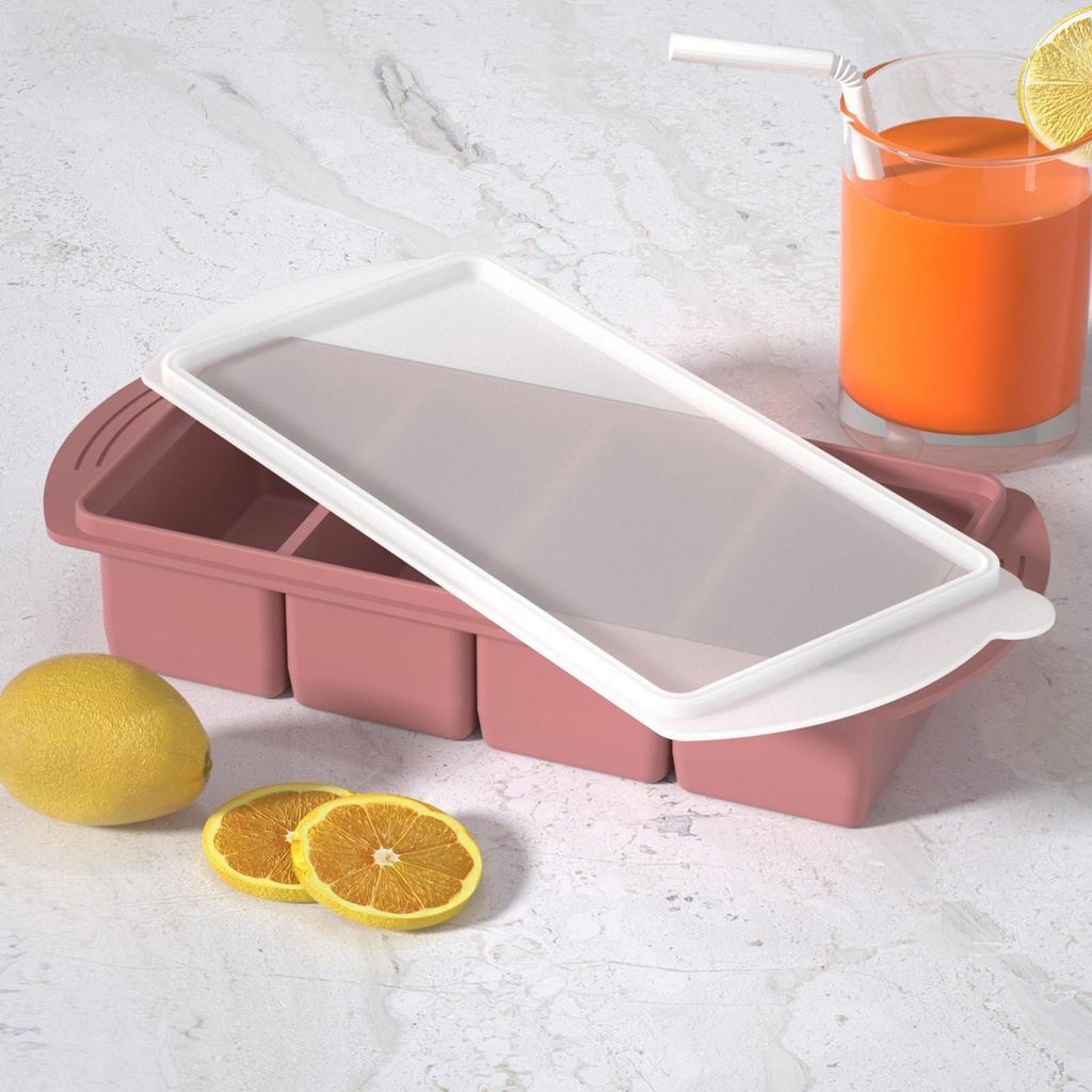 Food Freezer Molds Silicone Portion Freezing Trays 4-Cavity Kitchen Container Hot Days Tool for Wine Champagne Restaurant