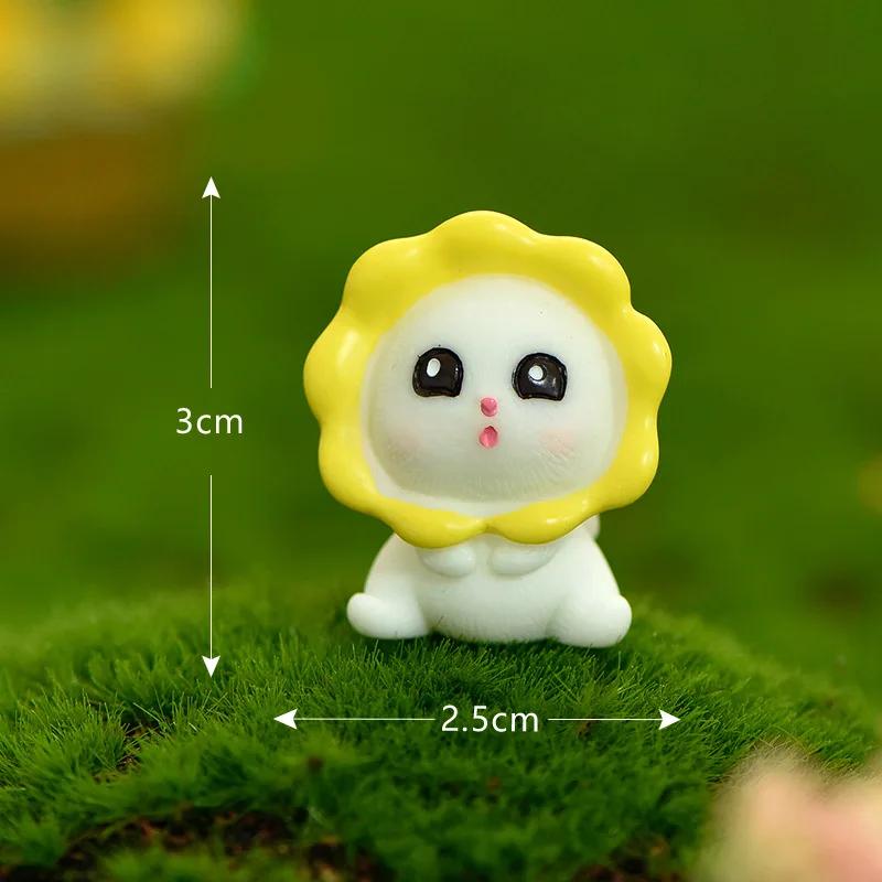 Sunflower Kitten Cute Cats Mini DIY Desktop Accessories Cartoon Small Animal Resin Crafts Succulent Bonsai Decoration 2025 New