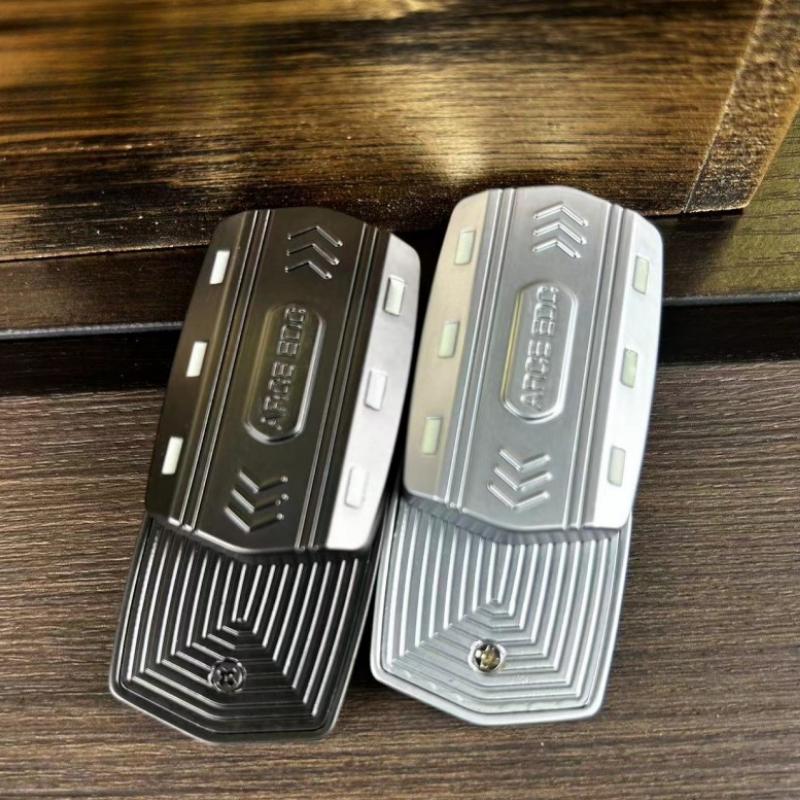 Luminous Magnetic Push Card Edc Metal Mechanical Slider Pushing Plate Coin Relieve Stress Ease Plaything Glowing  Antistresse Fidgeting