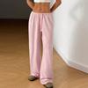 Women's Fashion Solid Color Fashion Trousers Vintage Drawstring High Waist Straight Pants Fall Winter Casual Streetwear