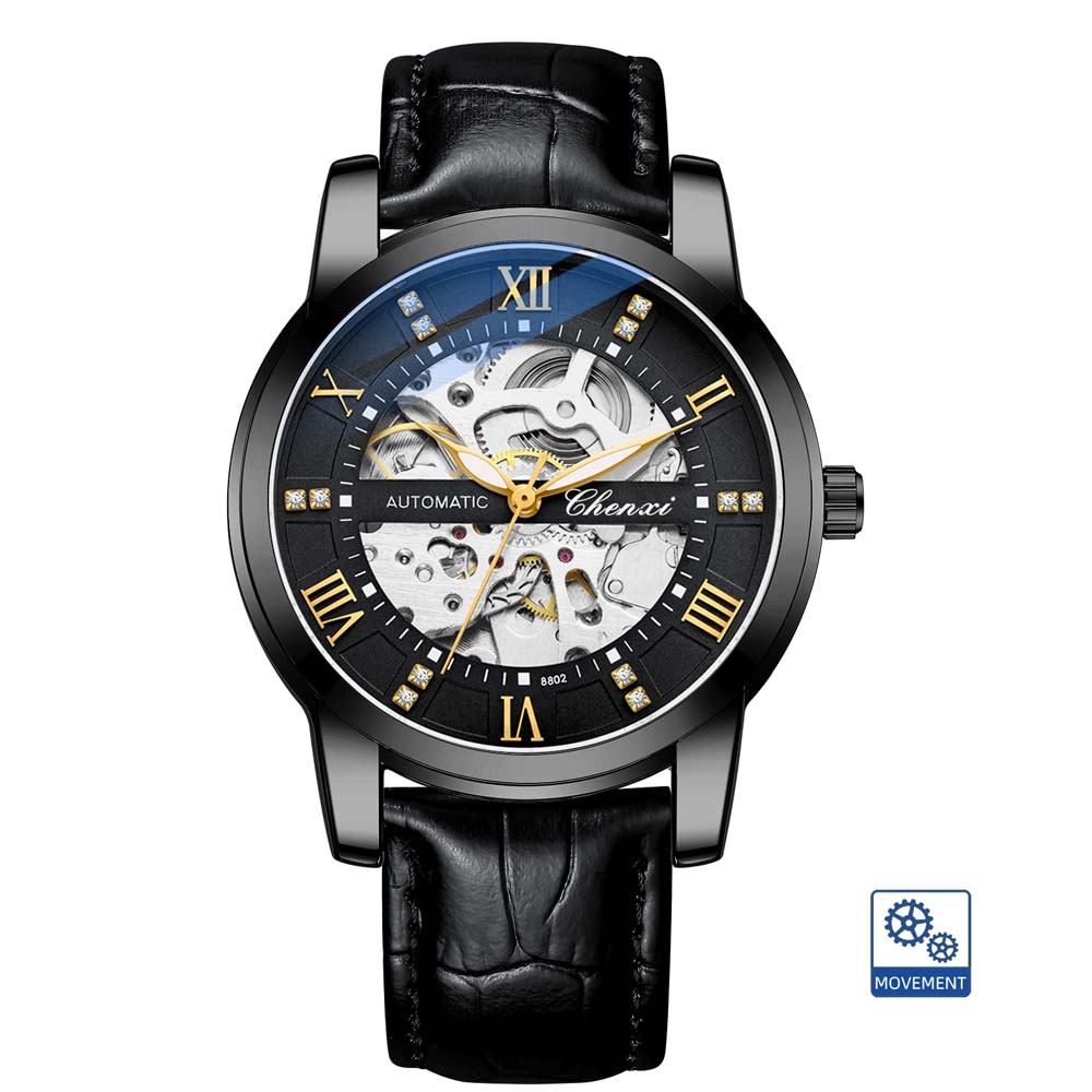 CHENXI Men's Hollow-Out Automatic Mechanical Watch Stylish Business Water Resistant for Daily Use Watches for Man Reloj Hombre