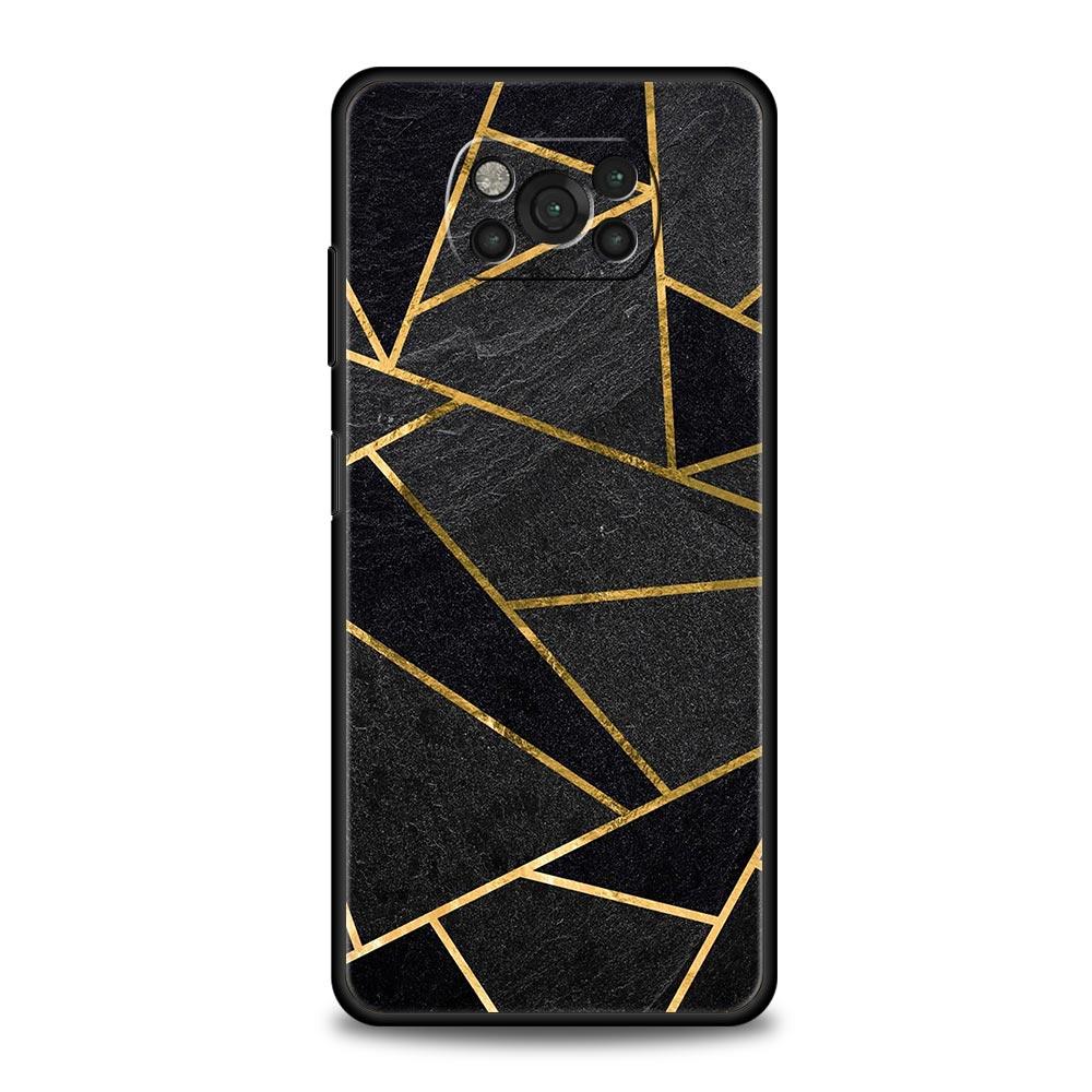 Black Gold marble tropic Phone Case For Xiaomi Poco X3 NFC M3 F3 F4 M4 X4 Mi Note 12T 12 Pro 10 11 Lite 10T 5G 11T 9T 11i Cover