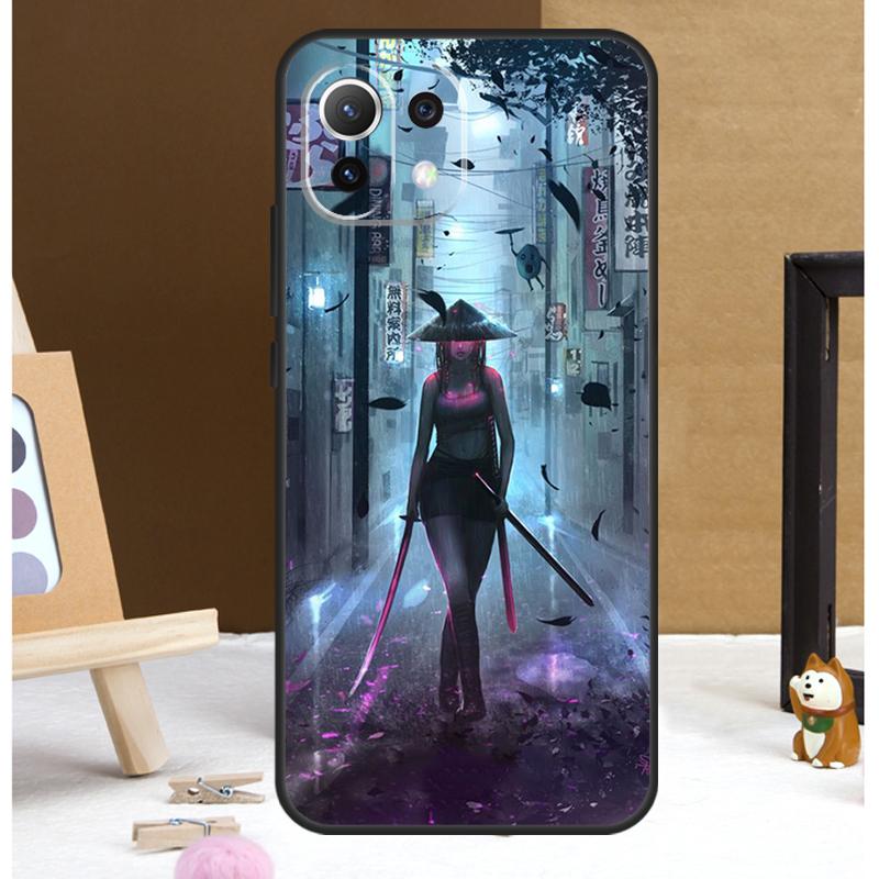 Anime Girl Samurai Case For POCO M6 X3 X5 X6 Pro F3 F5 M5s Cover For Xiaomi 13T 12T 11T 14 Pro 12 13 Lite Case