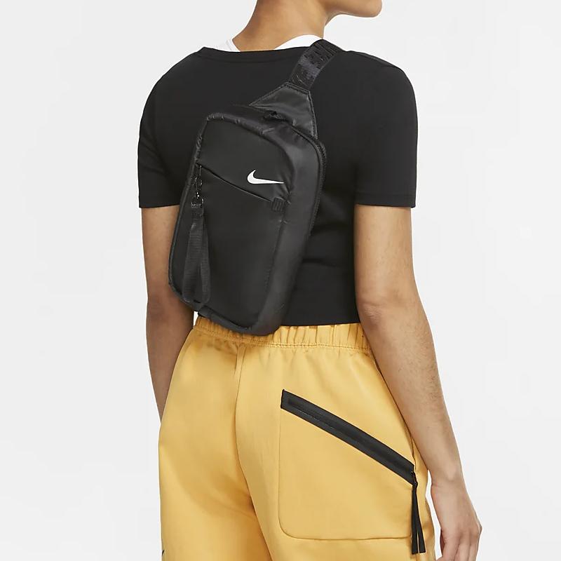 Nike Basic Logo Compact Fabric Crossbody Chest Bag Unisex bags Black Iron-Gray CV1060-011