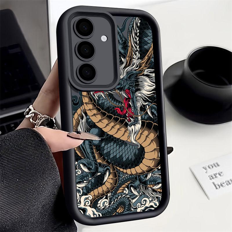 Phone Case For Samsung S26 S25 S24 S23 S21 S20 Ultra Cool Tiger Dragon Cloud Pattern Funda For Galaxy S25 S24 FE S26 Plus Cover