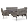 VidaXL Salon de jardin 5 pcs avec coussins Résine tressée Gris