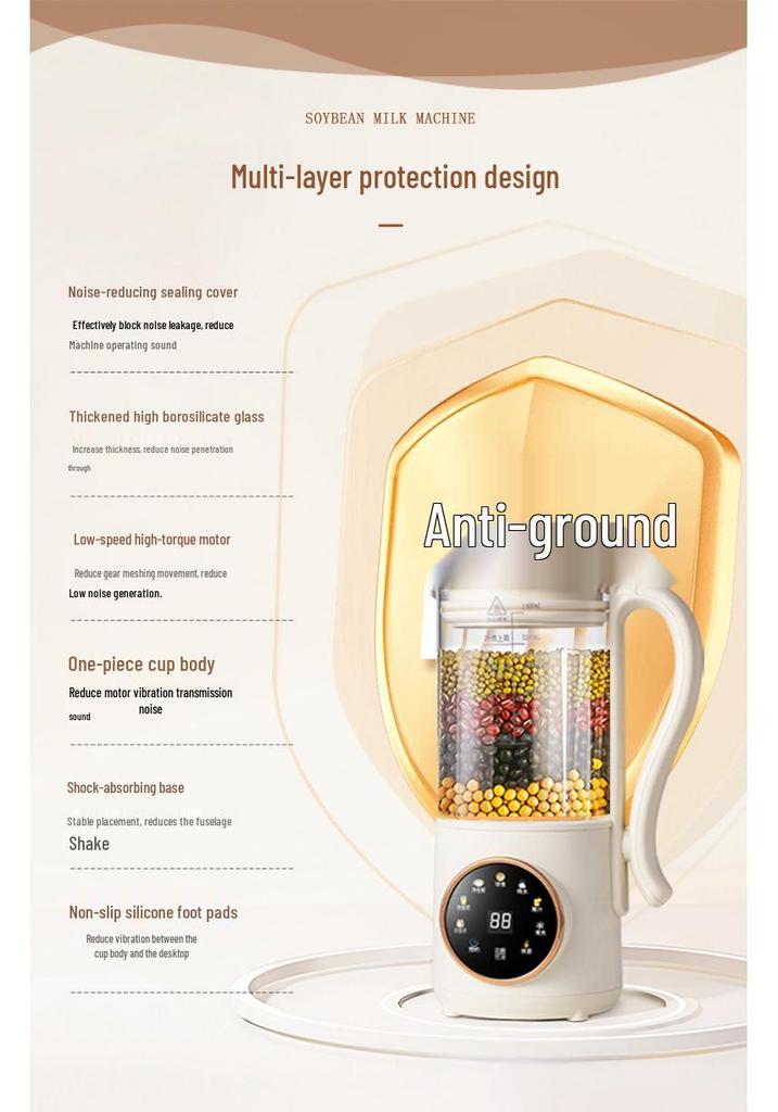 Fully Automatic Silent Soy Milk Maker & Multifunctional Baby Food Blender