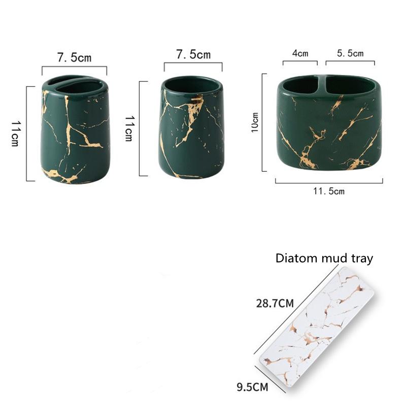Marble Gold Pattern Electric Toothbrush Rack Bathroom Accessories Set Toothpaste Dispenser Home Toothbrush Holder Soap Dispenser