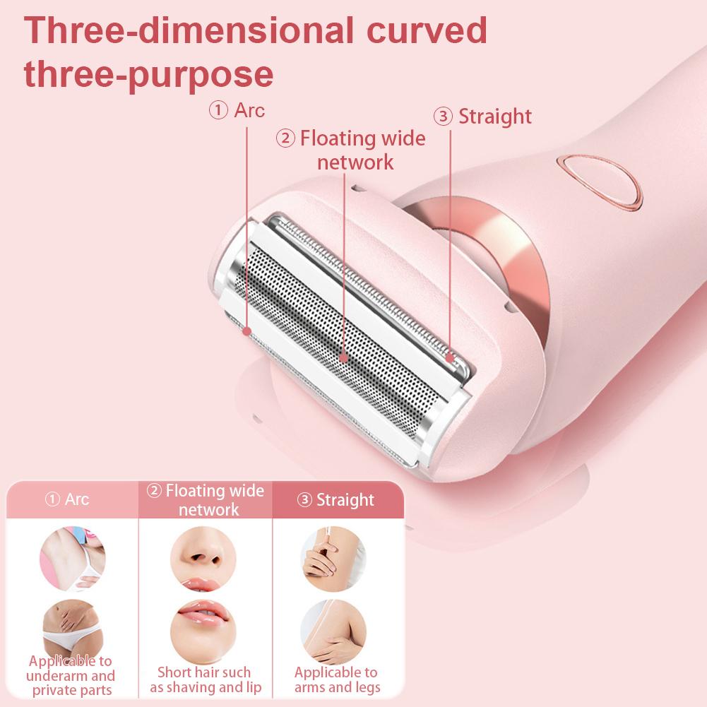 Electric Razors for Women 2-in-1 Bikini Trimmer IPX7 Waterproof Body Hair Remover for Underarms Legs