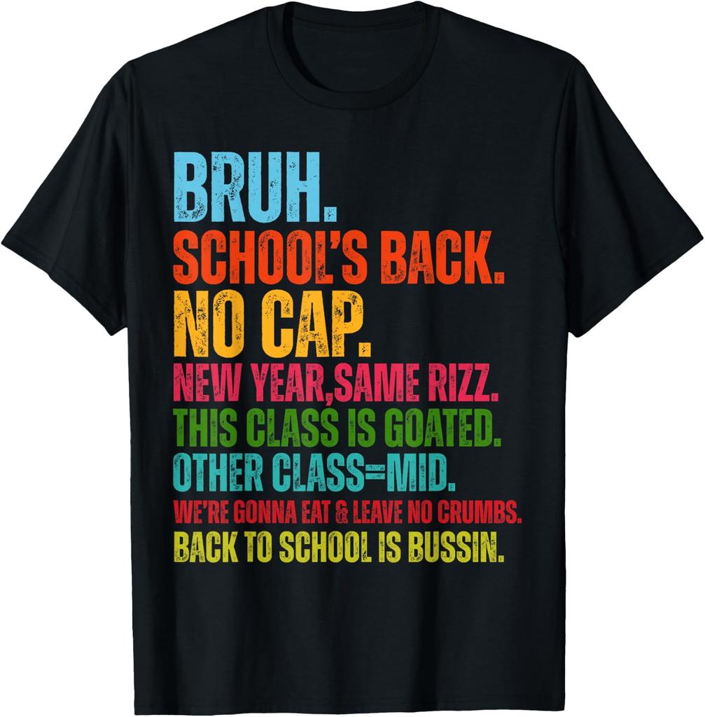 Vintage Bruh We Back No Cap Bruh We're Back Student Teacher T-Shirt