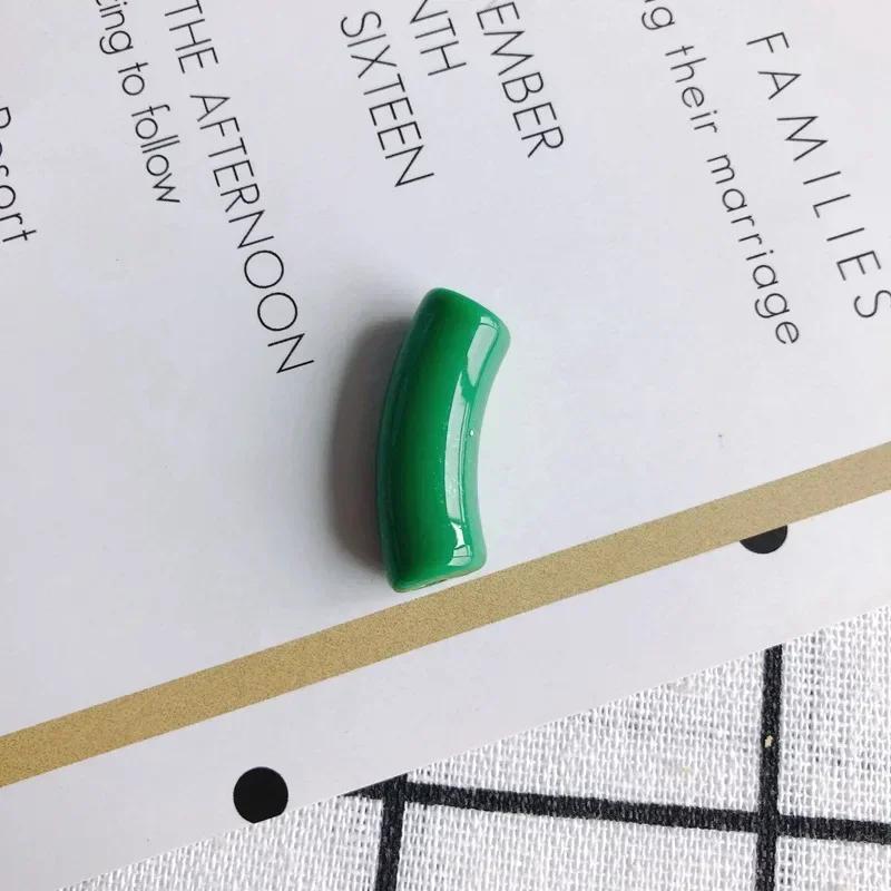 

Z13 10pcs/lot 11MM Fashion Acrylic Exaggeration Exaggeration Minimalist Bamboo Tube Beads Chunky Bent Pipe DIY Bracelet Jewelry 34mmx11mm(10pcs)