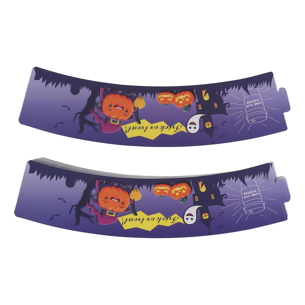 50pcs Cup Sleeve Disposable Efficient Heat Insulation Paper Hot Drink Holder Festival Pattern Adjustable for Christmas