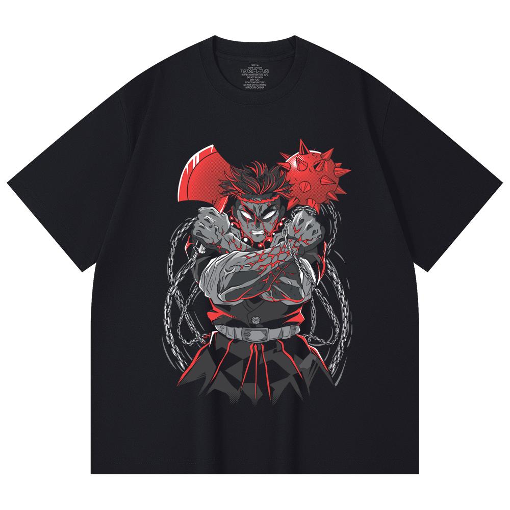 230 Gsm 100% Cotton Demon Slayer V24 Gyomei Print Unisex Heavy Cotton T Shirt