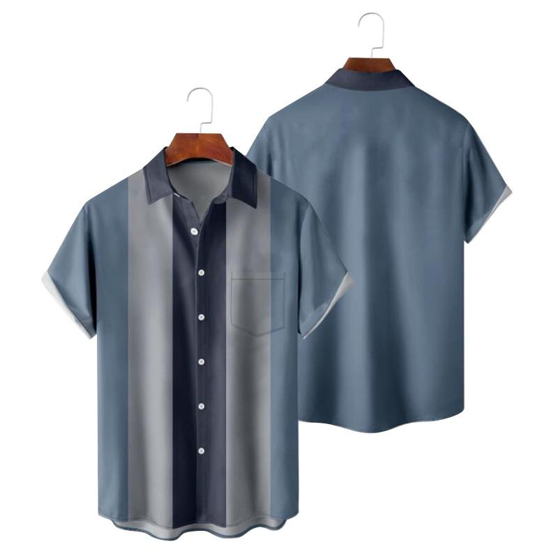 Men's Casual Shirt 3D Music Note Printed Hawaiian Men's Short Sleeve Lining