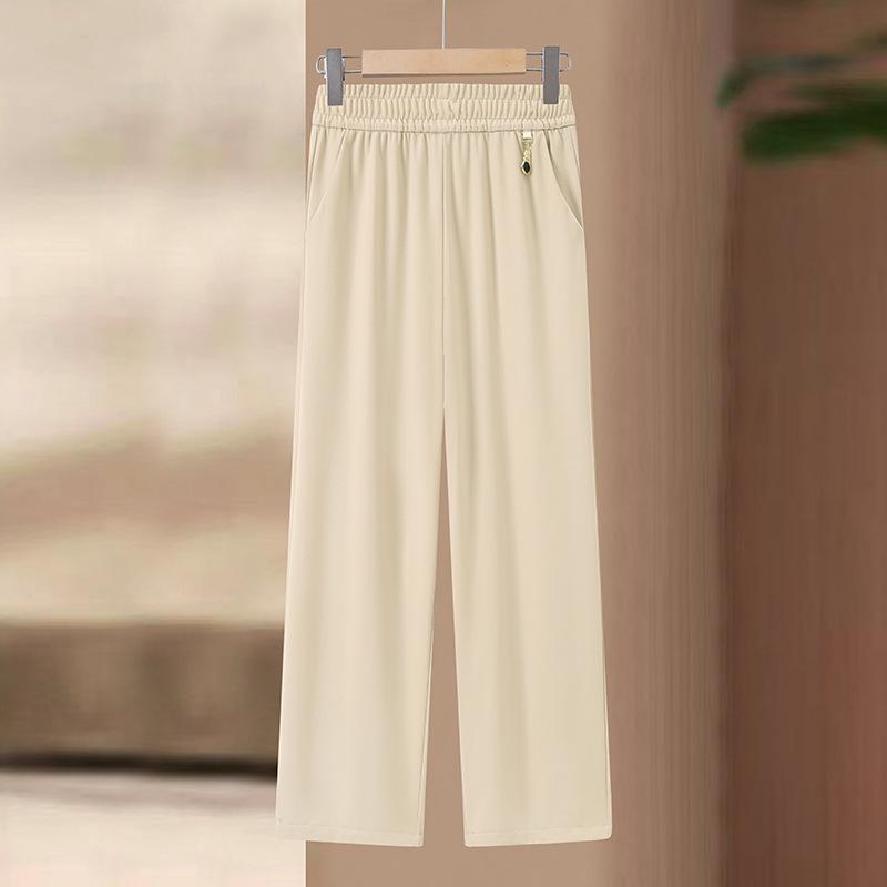 

2026 Stylish Women s Summer Loose Fit Elastic Waist Pants for Middle-Aged & Elderly - Thin, High-End Mom Style XL (suggested 85-110 jin) хаки