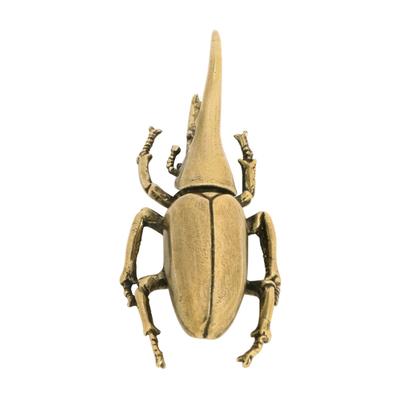 Antique Bronze Brasses Insect Ornament Rhinoceros Scarab Miniature Figurine Home Dekstop Decors Accent Paperweight Gift