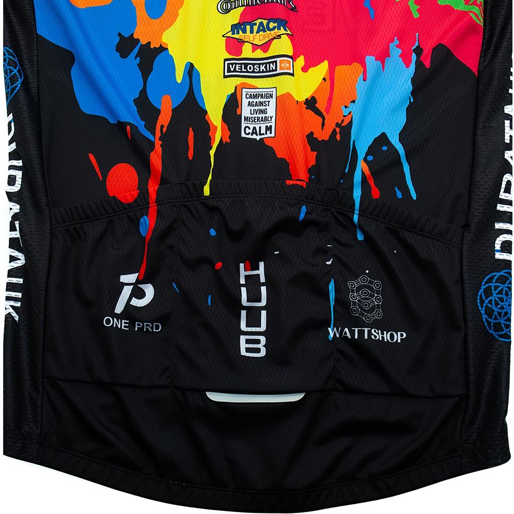 Men's Vibrant Splash Cycling Jersey - Short Sleeve, Round Neck, Polyester - Ideal for Summer Racing & MTB Biking, Cycling Accessories