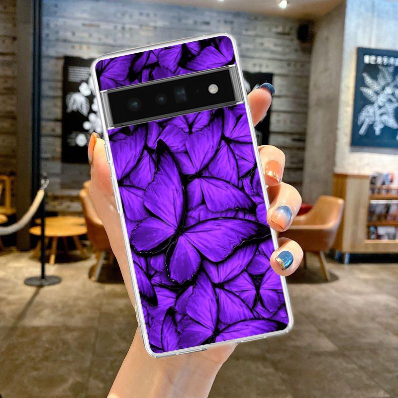 infinity on Purple For Google Pixel 8 7 6 Pro 6A 5 4 5A 4A 3A XL 5G Phone Case Silicone Shockproof Soft Transparent Cover Fundas