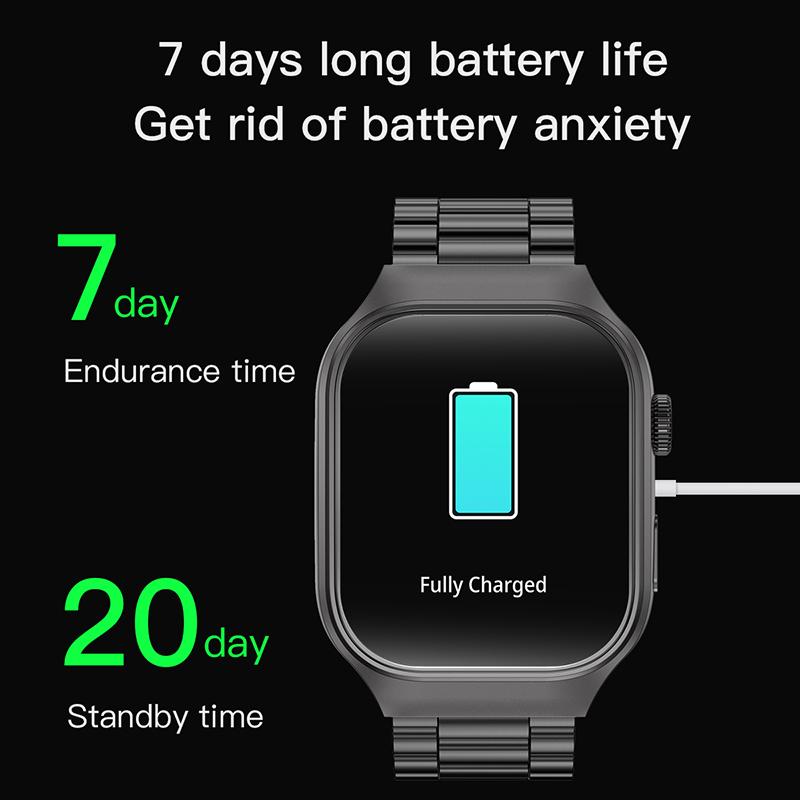 Zakrzywiony Smartwatch 2,01 cala Pełny Dotyk Smart Bransoletka Ćwiczenia na Świeżym Powietrzu Monitorowanie Tętna Smartwatch