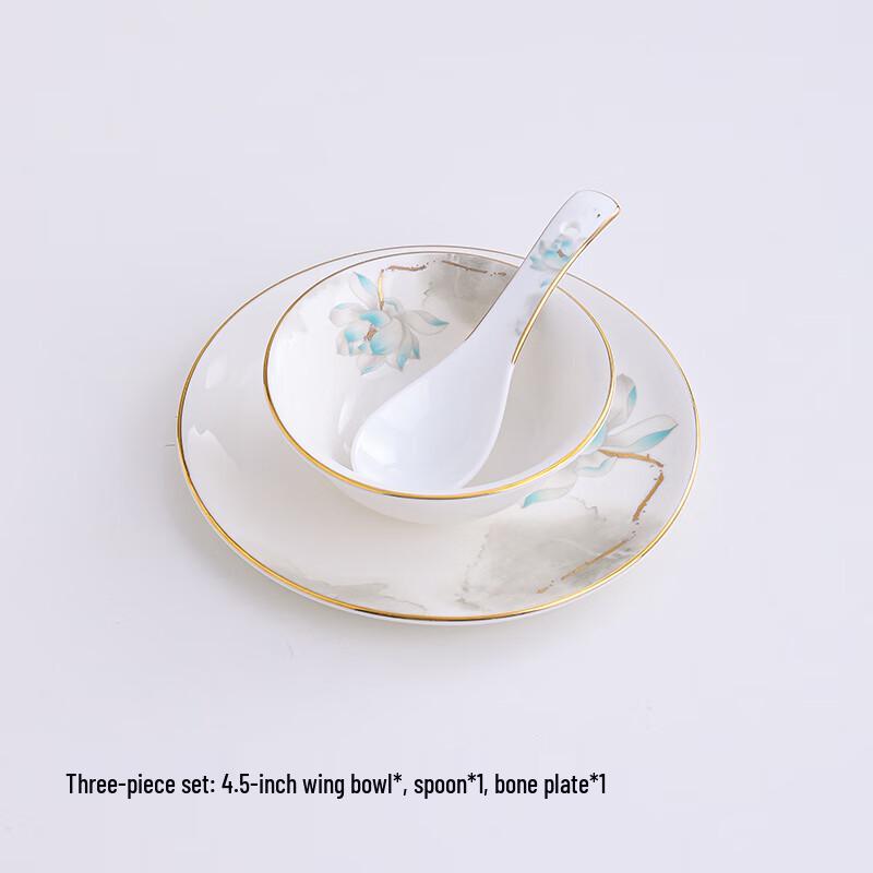 Golden Lotus Ceramic Tableware Set