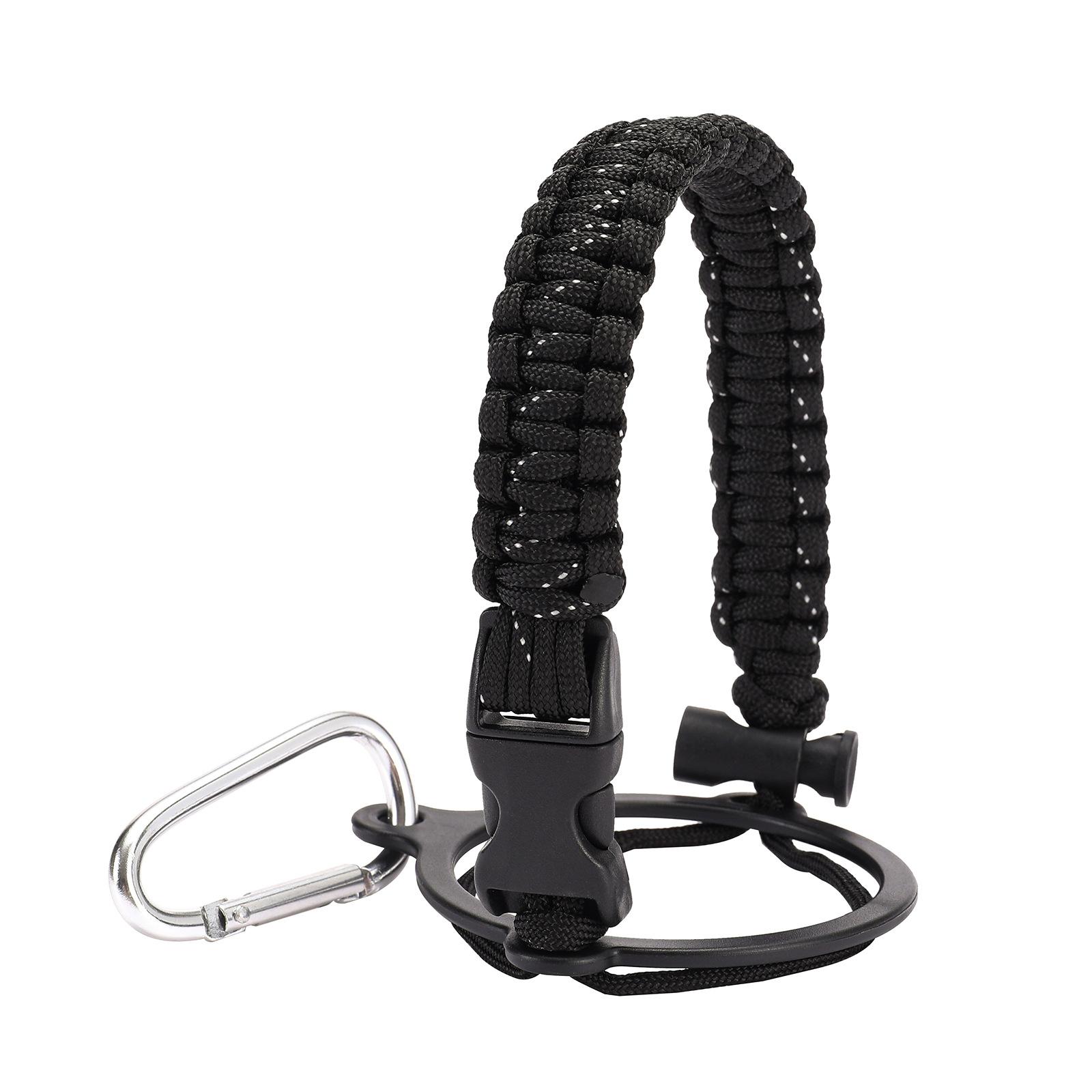 Paracord Houder Touw Wijdmondfles Draagbaar Touw Handlus Bekerhouder Kleur Beker vol Touw Beker Waterfles Accessoires wit/zwart