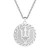 Kinitial Poseidon Unisex ketting Griekse God van de Zee, Medaillon Ketting, Verfijnde Drietand Talisman ketting