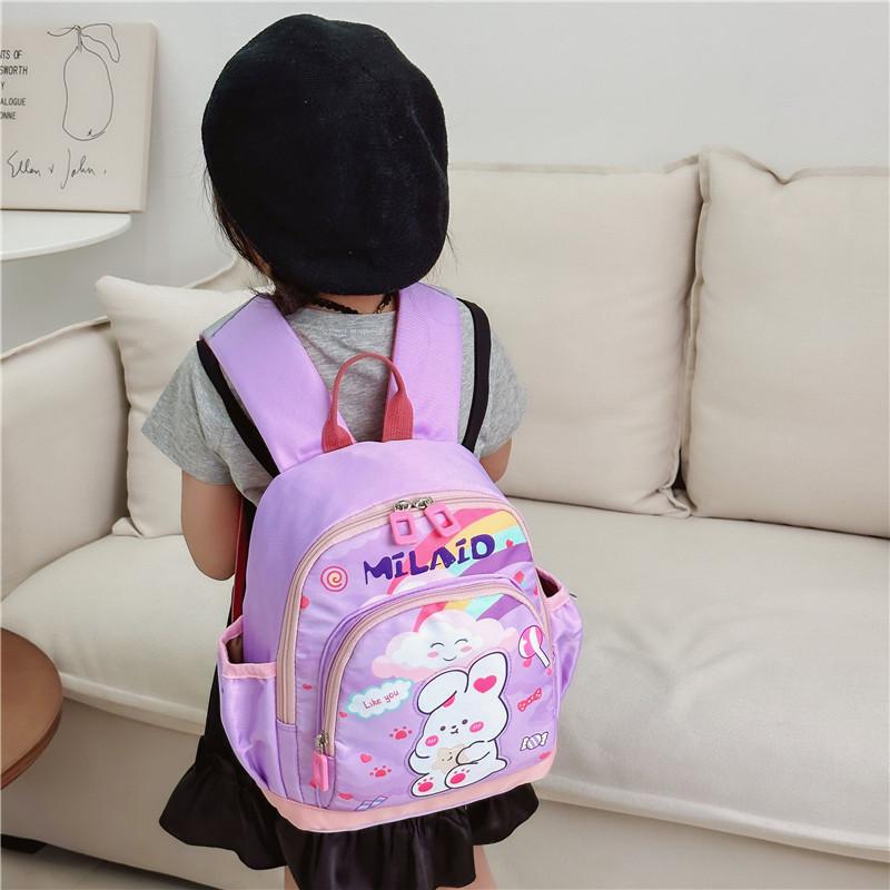 Trendy Cartoon Print Kids Kindergarten Backpack Large Capacity Nylon Bag
