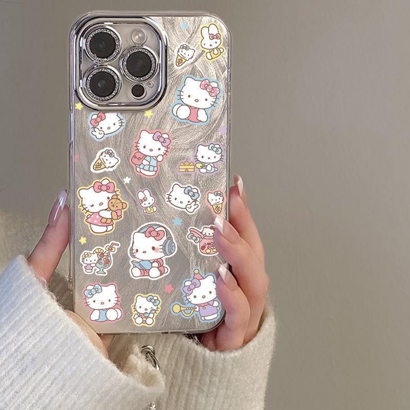 

Hello Kitty Rhinestone Lens Film Hard Case for Apple 17 Pro Max 12 Pro
