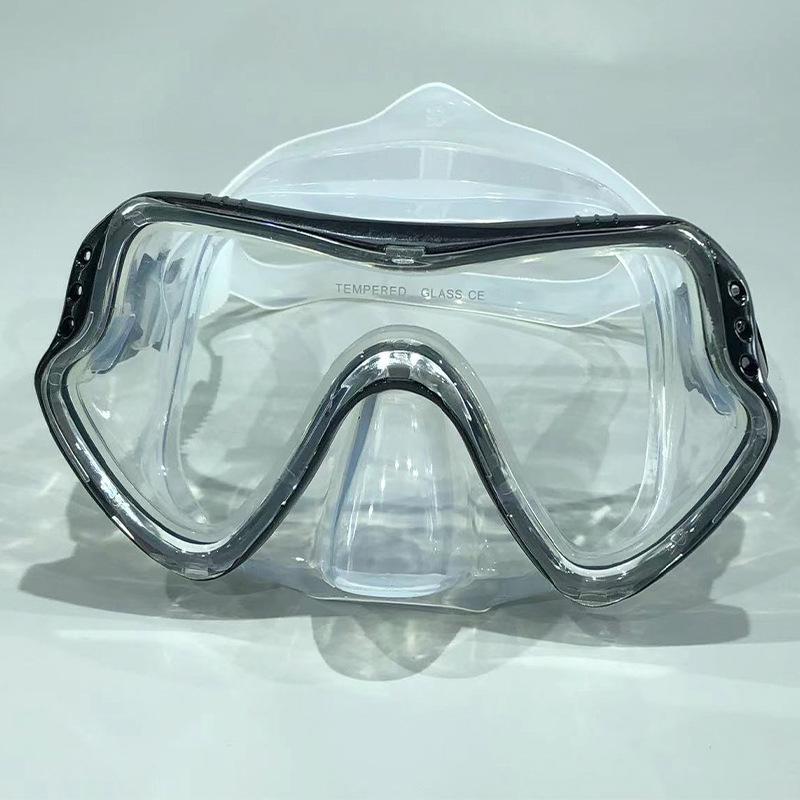 Diving goggles large frame silicone mask breathing tube set