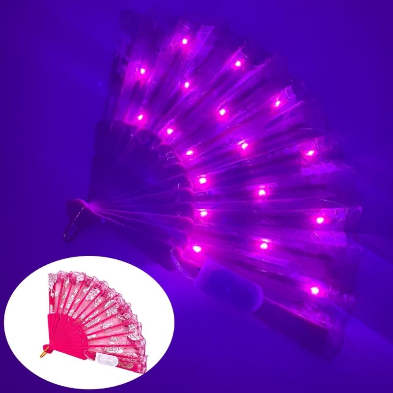 LED-Aufleuchtender Handfächer für Halloween, Tanzpartys, Hochzeitsfeiern, Party-Kostümzubehör