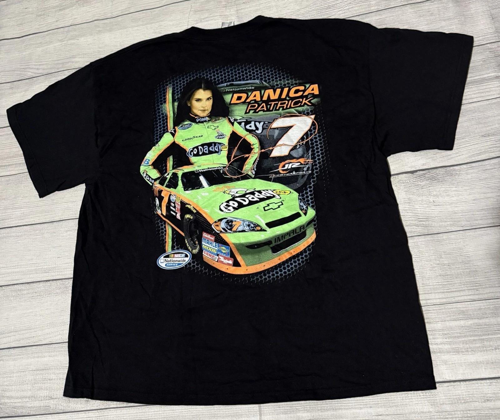 

Vintage Y2K Danica Patrick Go Daddy Graphic T Shirt NASCAR Size 2XL Two Sided 4XL