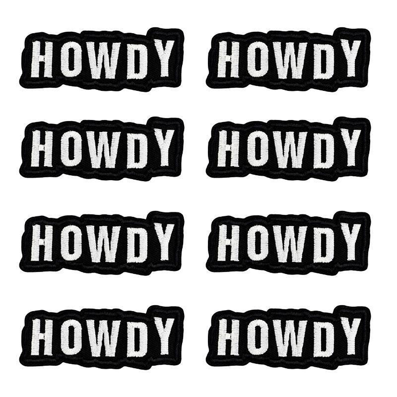 10pcs /Lots Western Cowboys Embroidered Patches Letter Patch Iron On Patches For Clothing Thermoadhesive Patches Jackets Hats Diy 