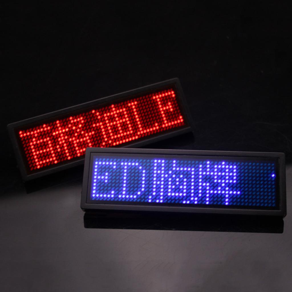 LED Name Tag for Business Rechargeable LED Card Screen for Bar Hotel Party Supermarket School and Restaurant 4 Colors
