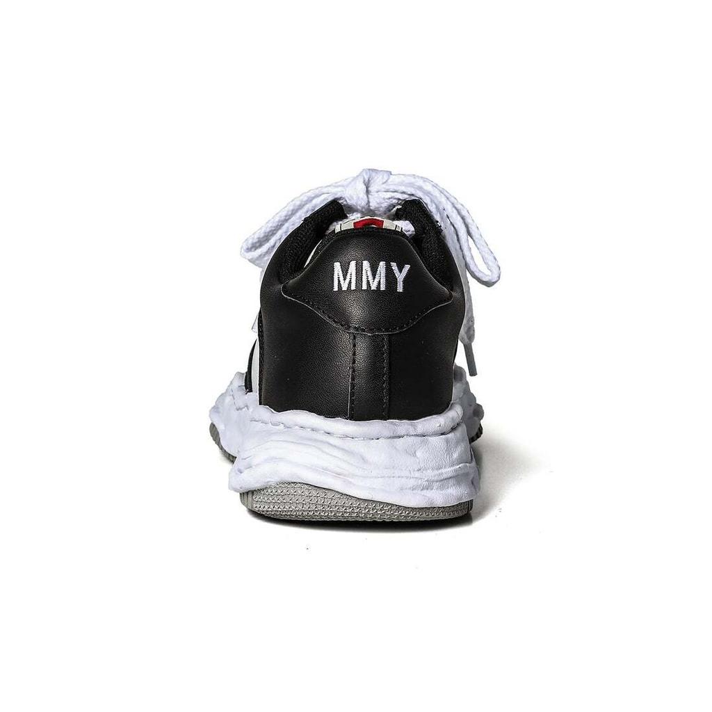 A08FW706-schwarz/weiß Maison MIHARA YASUHIRO WAYNE OG Sohle Leder Niedrig geschnitten(Herren-)