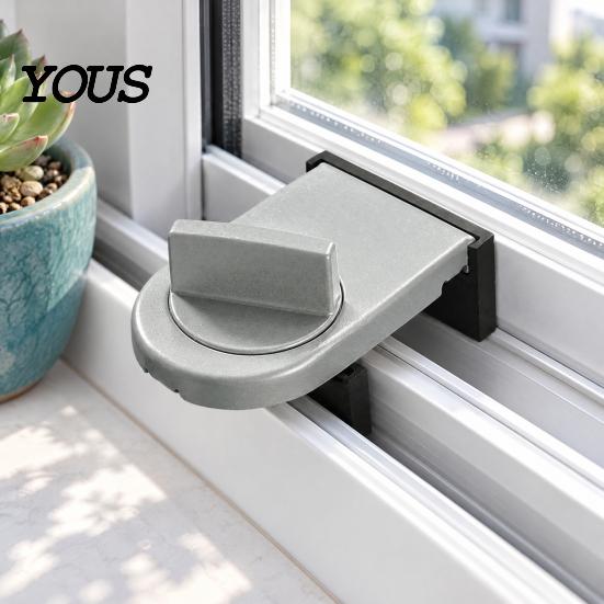Heavy Duty Screen Door Lock Sliding Window Lock, Security Stopper for Child Safety, Home Gadgets Wedge Doors and Windows Track Bar
