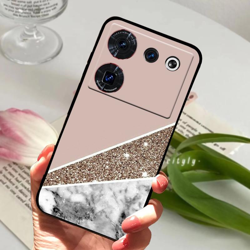 Case For ZTE Nubia Z50 Ultra Case Soft Print Silicone TPU Black Bumper Cover For ZTE Nubia Z60 Ultra Phone Back Coque z50Ultra