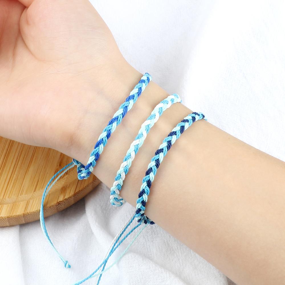 Tibetan Buddhist Braided Bracelets Trendy Mixed Waterproof Wax Thread Handmade Adjustable Bangles Jewelry Friendship Gifts