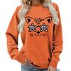 Leopard Print Round Neck Women's Hoodie - Autumn/Winter Casual Loose Fit, European Size
