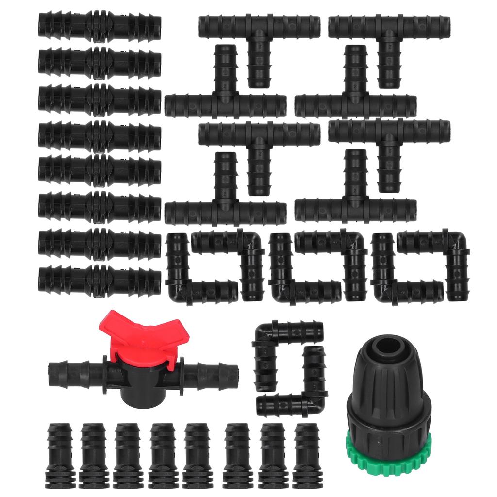 34Pcs/Set Drip Irrigation Kit G1/2 Faucet Adapter Tee Connector Spray Watering Supplies