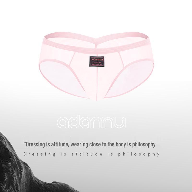 Men's Sexy Deep V-Back Butt-Lifting Transparent Thong AD332